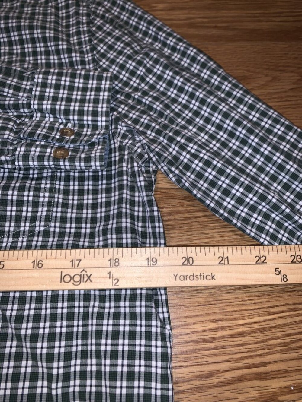 Nautica Button Down Shirt Small Green White Plaid Long Sleeve Mens Casual - Picture 3 of 6